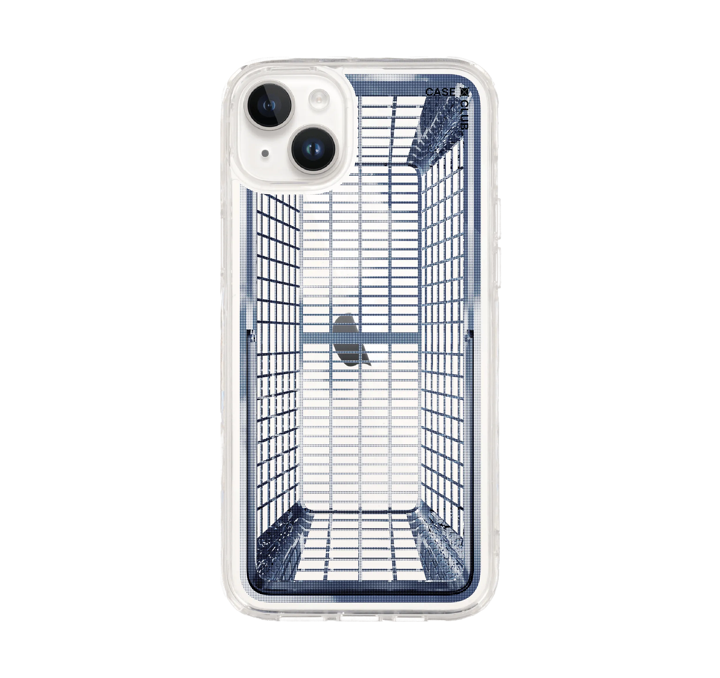 iphone 14 plus clear case halftone shopping basket